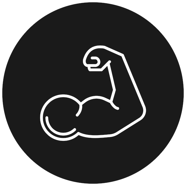 El icono del vector muscular del brazo se puede usar para el conjunto de iconos de la aplicación de entrenamiento