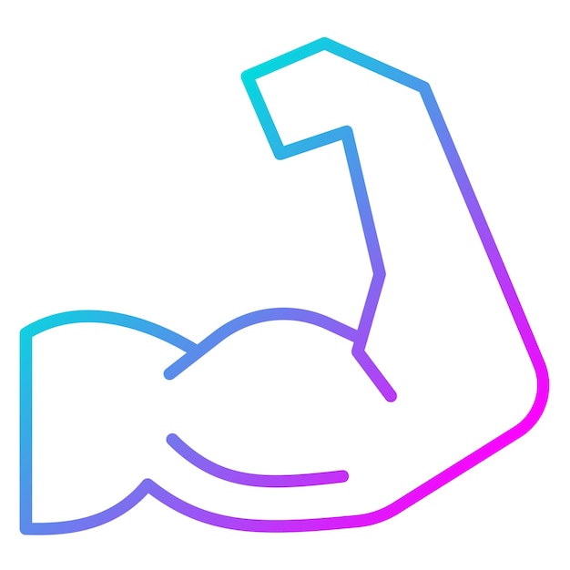El icono del vector muscular del brazo se puede usar para el conjunto de iconos del gimnasio