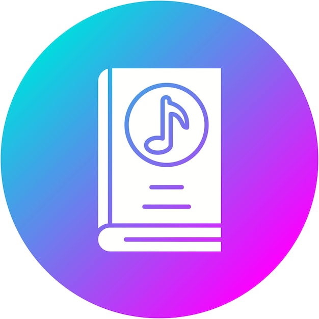 El icono del vector de música del libro se puede usar para el conjunto de iconos de la biblioteca