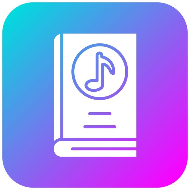 El icono del vector de música del libro se puede usar para el conjunto de iconos de la biblioteca
