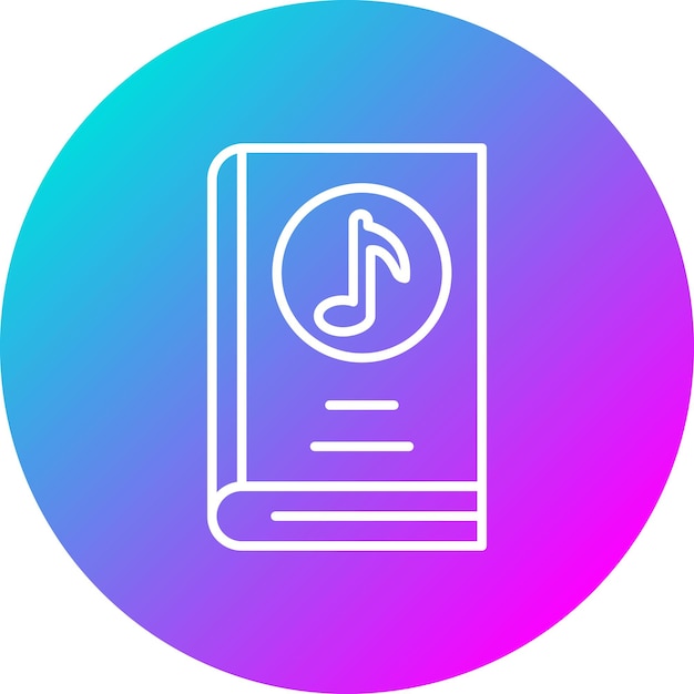 El icono del vector de música del libro se puede usar para el conjunto de iconos de la biblioteca