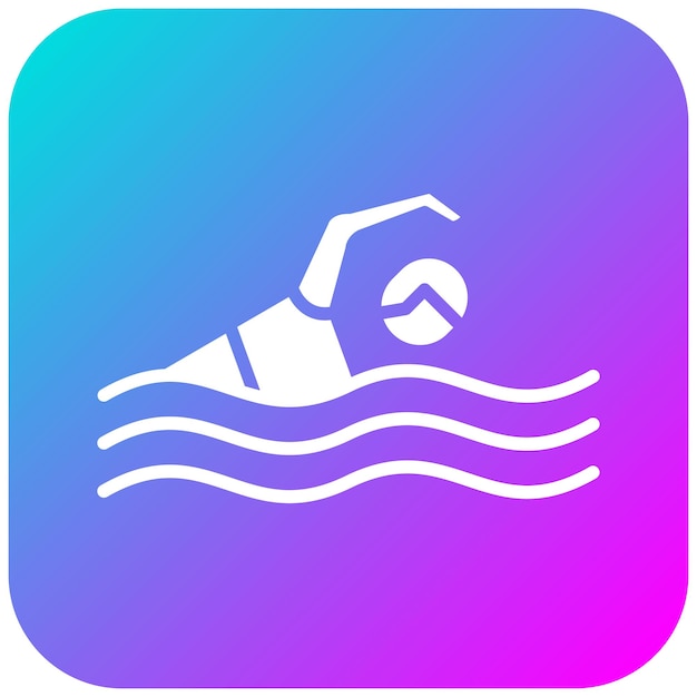 El icono del vector de natación se puede usar para el conjunto de iconos de la aplicación de entrenamiento