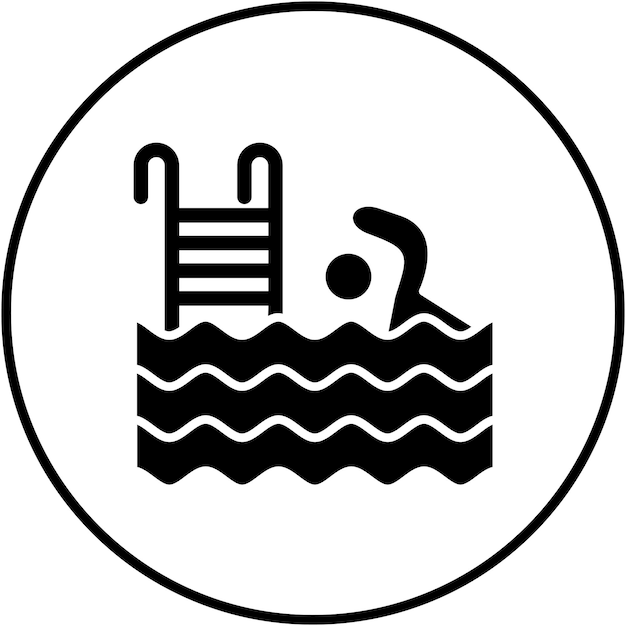 El icono del vector de natación se puede usar para el conjunto de iconos deportivos