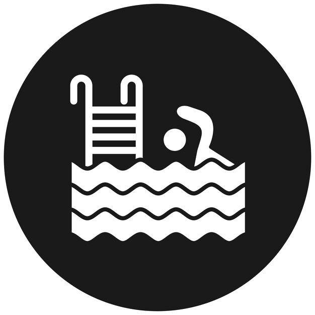 El icono del vector de natación se puede usar para el conjunto de iconos deportivos