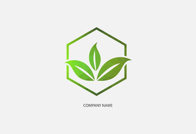 Icono de vector de naturaleza de ecología de hoja verde de baja poli