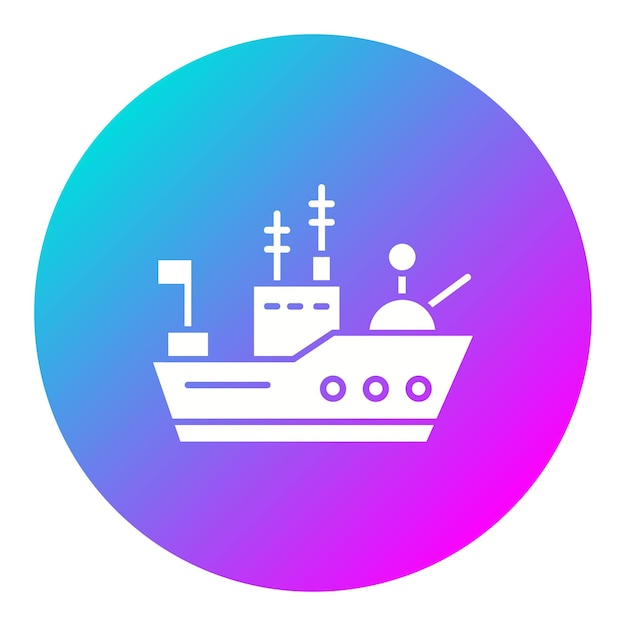 El icono del vector de la nave del ejército se puede usar para el conjunto de iconos militares