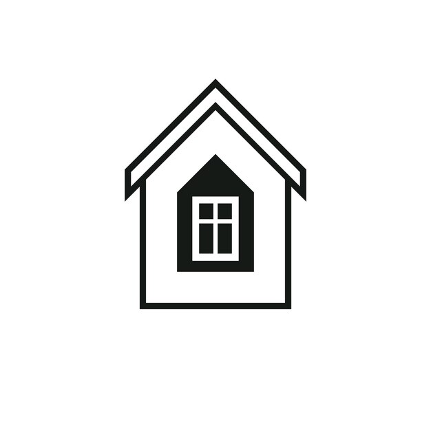 Icono de vector de negocio simple de bienes raíces aislado sobre fondo blanco, representación de casa abstracta. Símbolo de promotor inmobiliario, signo conceptual mejor para su uso en publicidad y marca.