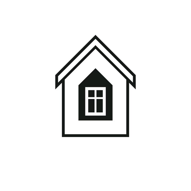 Icono de vector de negocio simple de bienes raíces aislado sobre fondo blanco, representación de casa abstracta. Símbolo de promotor inmobiliario, signo conceptual mejor para su uso en publicidad y marca.