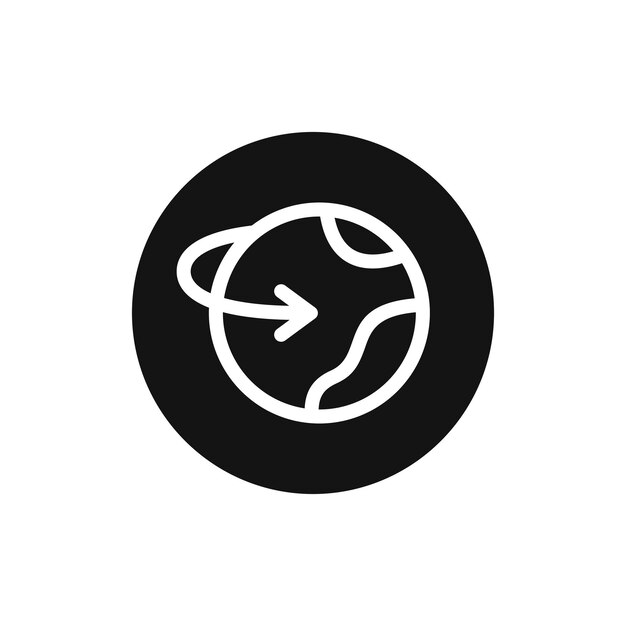 El icono del vector de negocios global de la Tierra y la flecha