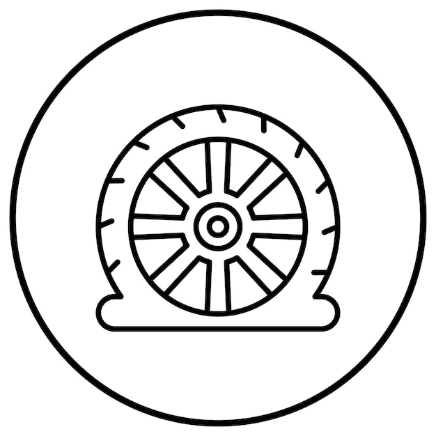 El icono del vector de neumático plano se puede utilizar para el conjunto de iconos de reparación de automóviles