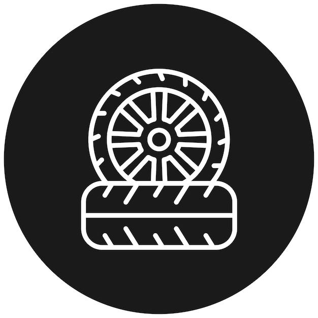 El icono del vector de neumáticos se puede utilizar para el conjunto de iconos de carreras automáticas