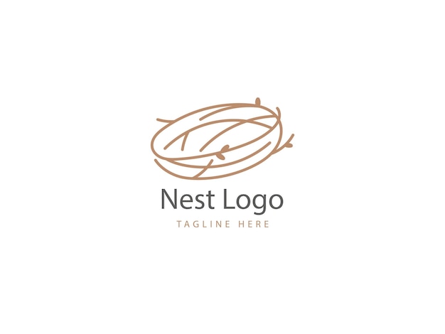 Icono del vector del nido dibujado a mano El logotipo del nido