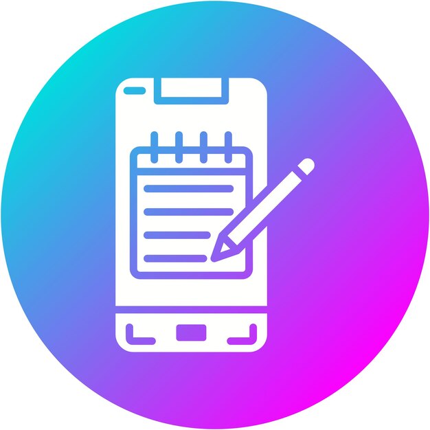 El icono del vector de notas móviles se puede utilizar para el conjunto de iconos de aplicaciones móviles