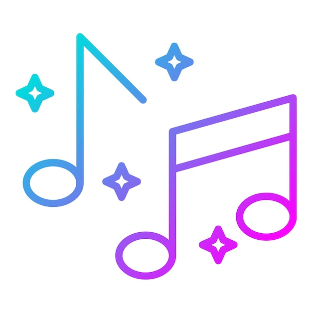 El icono del vector de notas musicales se puede utilizar para el conjunto de iconos del jardín de infantes