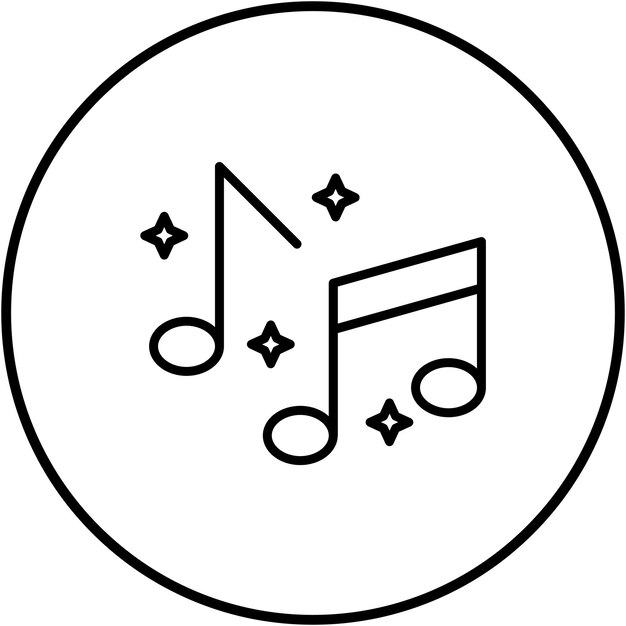 El icono del vector de notas musicales se puede utilizar para el conjunto de iconos del jardín de infantes