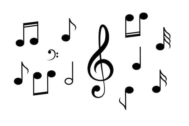 Vector icono de vector de notas musicales