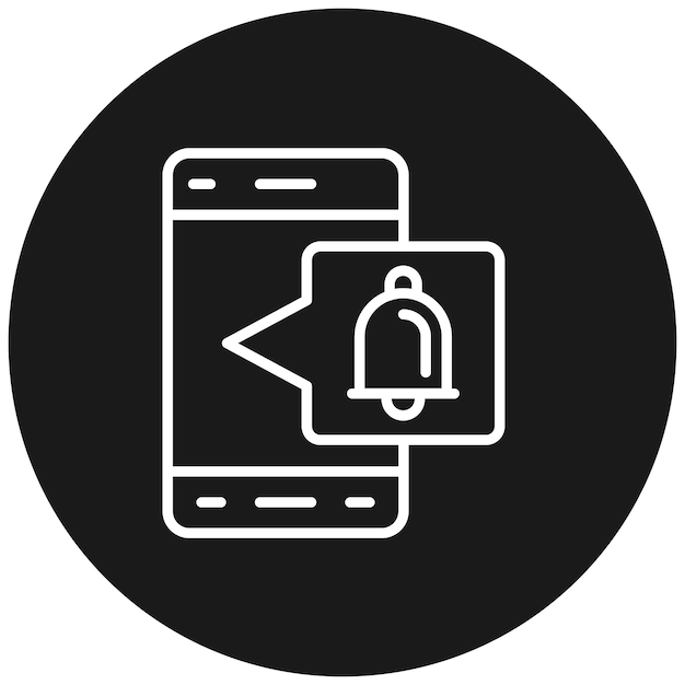 El icono del vector de notificación se puede utilizar para el conjunto de iconos de la experiencia del usuario