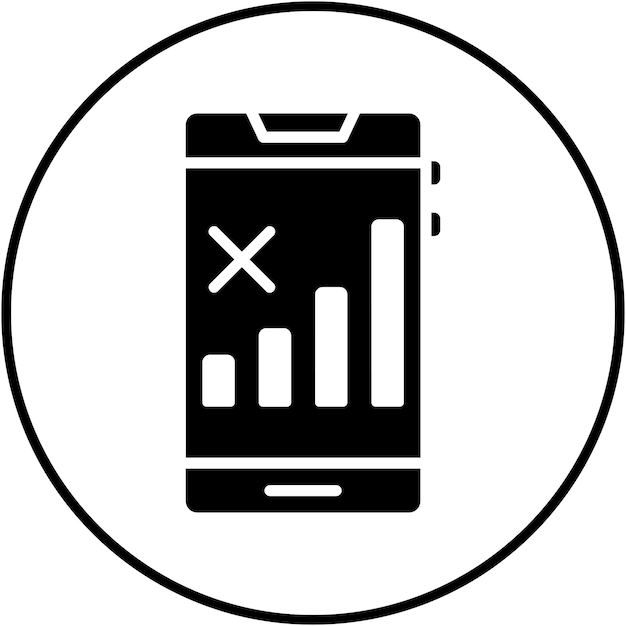 Vector el icono del vector nulo de señal celular se puede utilizar para el conjunto de iconos de la interfaz de usuario móvil