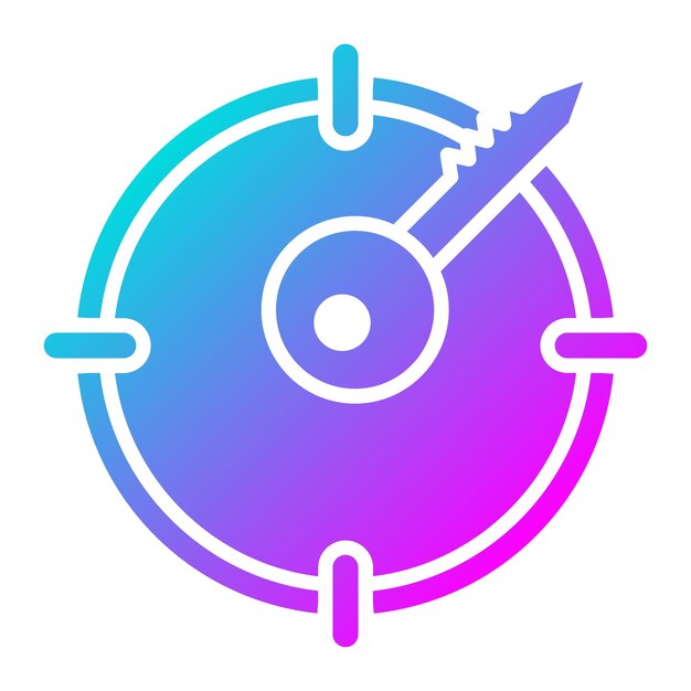 El icono del vector objetivo clave se puede utilizar para el conjunto de iconos de negocios y finanzas