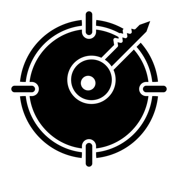 El icono del vector objetivo clave se puede utilizar para el conjunto de iconos de negocios y finanzas