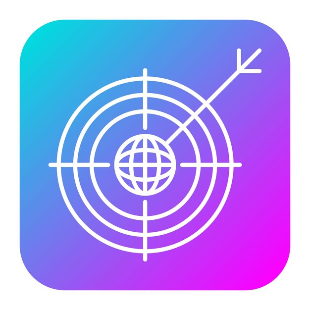 El icono del vector objetivo global se puede utilizar para el conjunto de iconos SEO y SEM