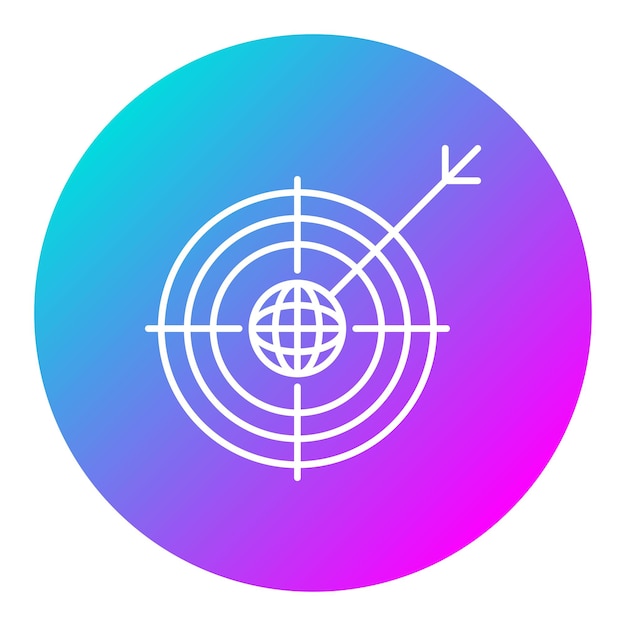 El icono del vector objetivo global se puede utilizar para el conjunto de iconos SEO y SEM