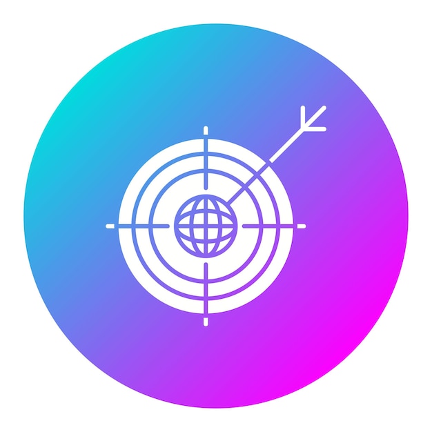 El icono del vector objetivo global se puede utilizar para el conjunto de iconos SEO y SEM