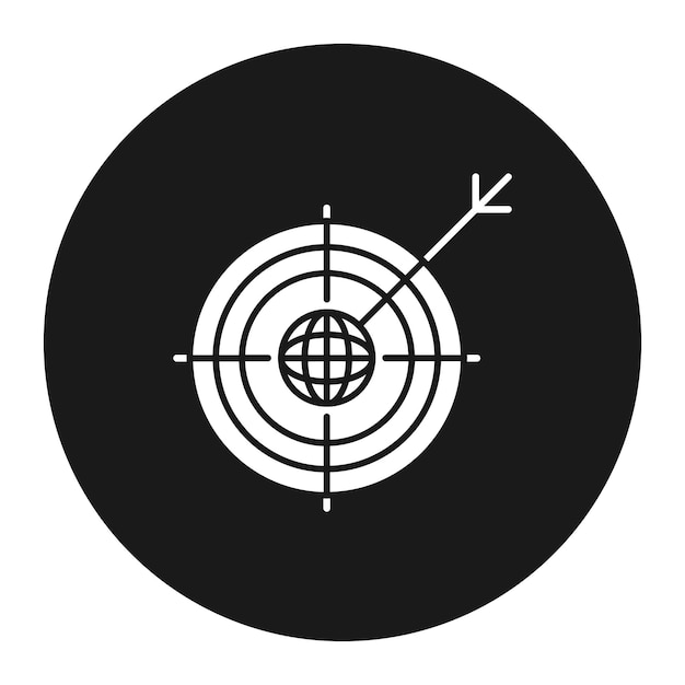 El icono del vector objetivo global se puede utilizar para el conjunto de iconos SEO y SEM