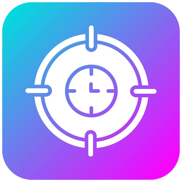 El icono del vector objetivo se puede usar para el conjunto de iconos de hora y fecha