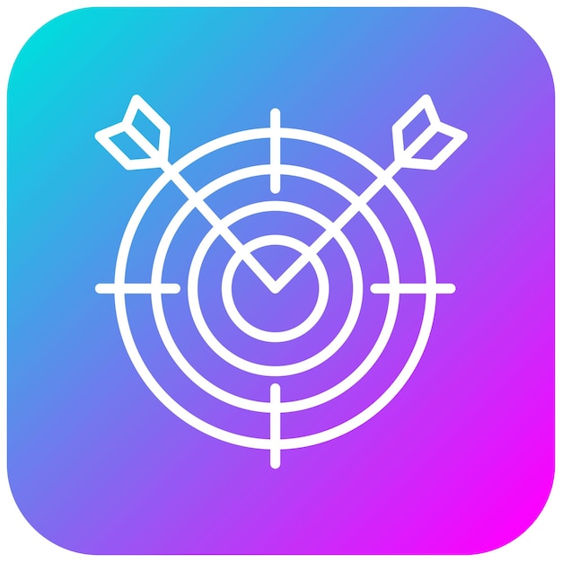 El icono del vector objetivo se puede usar para el conjunto de iconos de tiro con arco