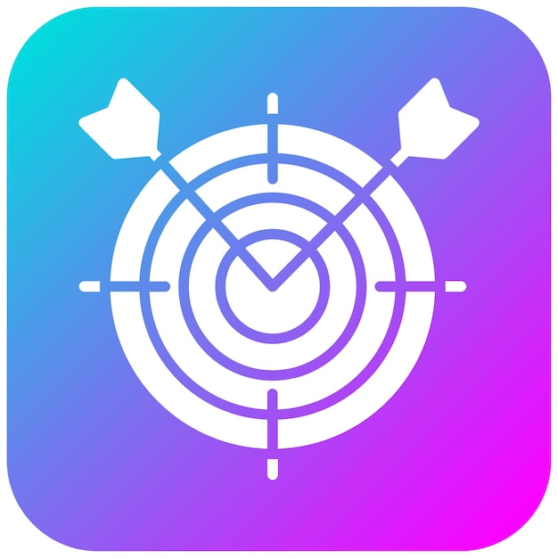 El icono del vector objetivo se puede usar para el conjunto de iconos de tiro con arco