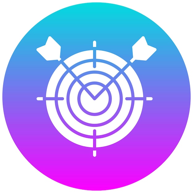 El icono del vector objetivo se puede usar para el conjunto de iconos de tiro con arco
