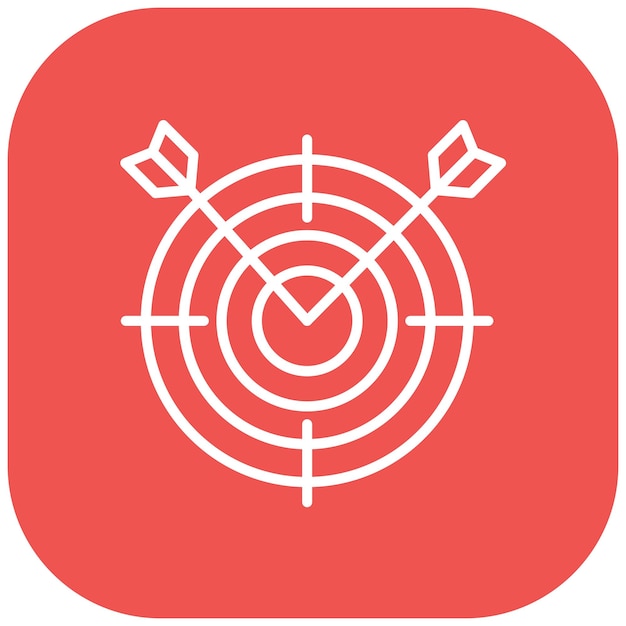 El icono del vector objetivo se puede usar para el conjunto de iconos de tiro con arco