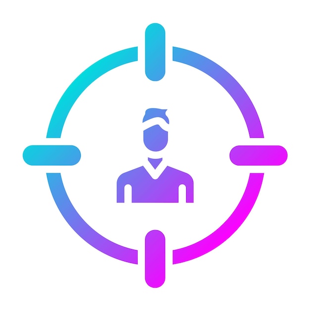 El icono del vector objetivo se puede utilizar para el conjunto de iconos de comunicaciones