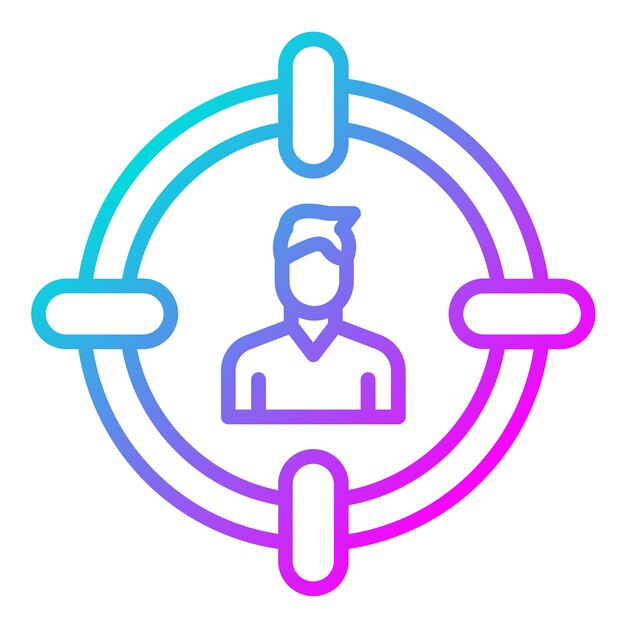 El icono del vector objetivo se puede utilizar para el conjunto de iconos de comunicaciones