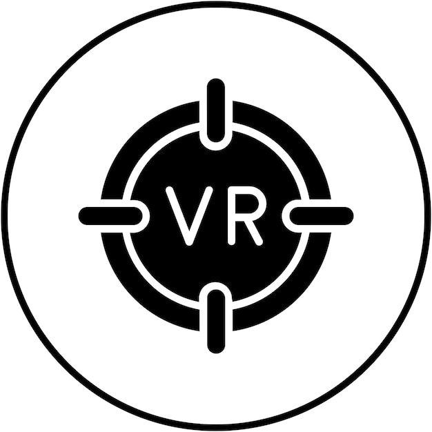 El icono del vector objetivo se puede utilizar para el conjunto de iconos de realidad virtual