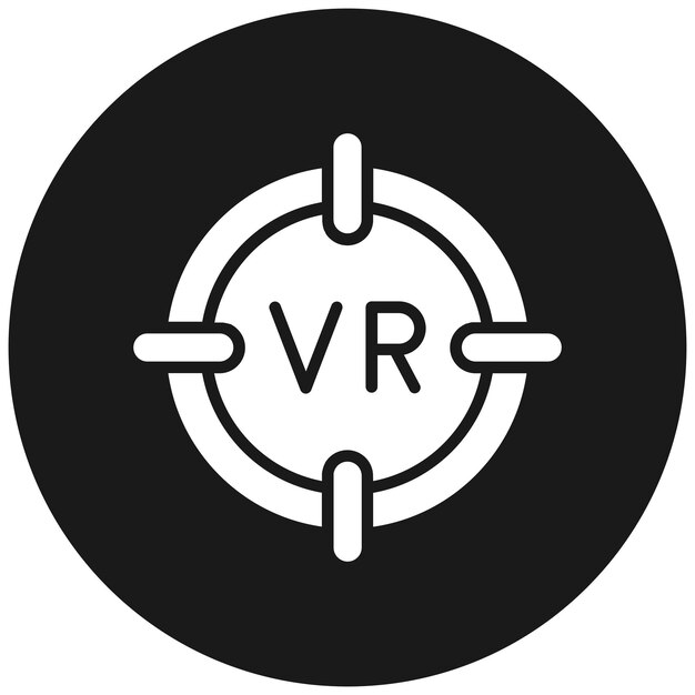 El icono del vector objetivo se puede utilizar para el conjunto de iconos de realidad virtual