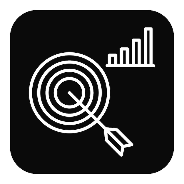 El icono del vector de objetivos comerciales se puede utilizar para el conjunto de iconos sin código