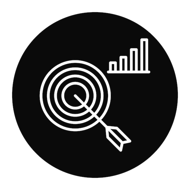 El icono del vector de objetivos comerciales se puede utilizar para el conjunto de iconos sin código