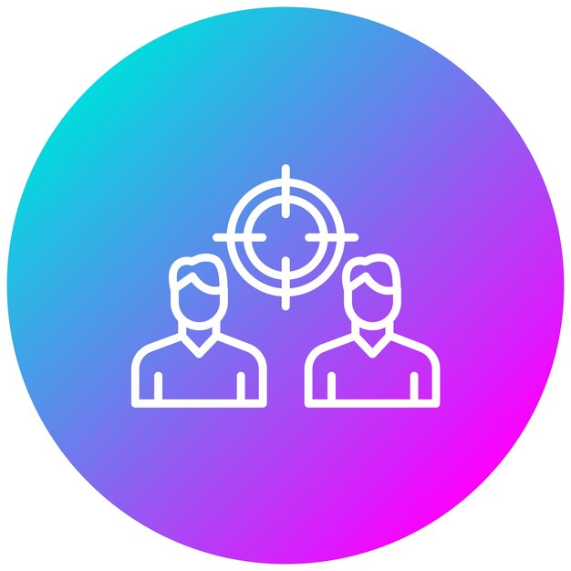 El icono del vector de objetivos compartidos se puede utilizar para el conjunto de iconos de trabajo en equipo