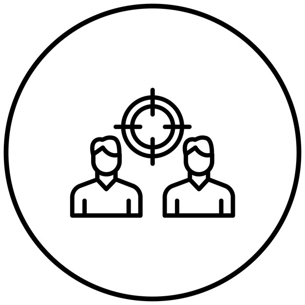 El icono del vector de objetivos compartidos se puede utilizar para el conjunto de iconos de trabajo en equipo