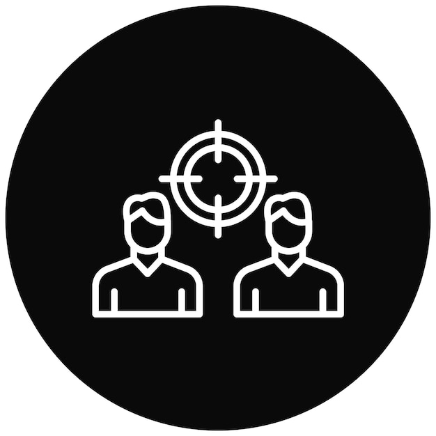 El icono del vector de objetivos compartidos se puede utilizar para el conjunto de iconos de trabajo en equipo