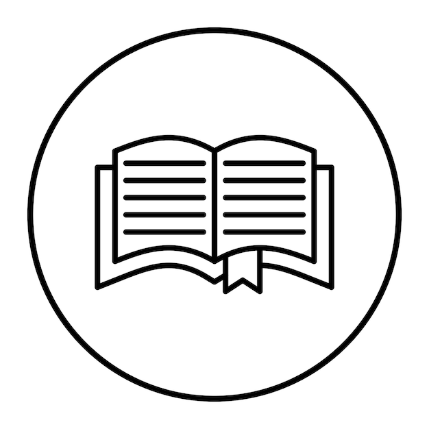 El icono del vector de obra literaria se puede utilizar para el conjunto de iconos de literatura