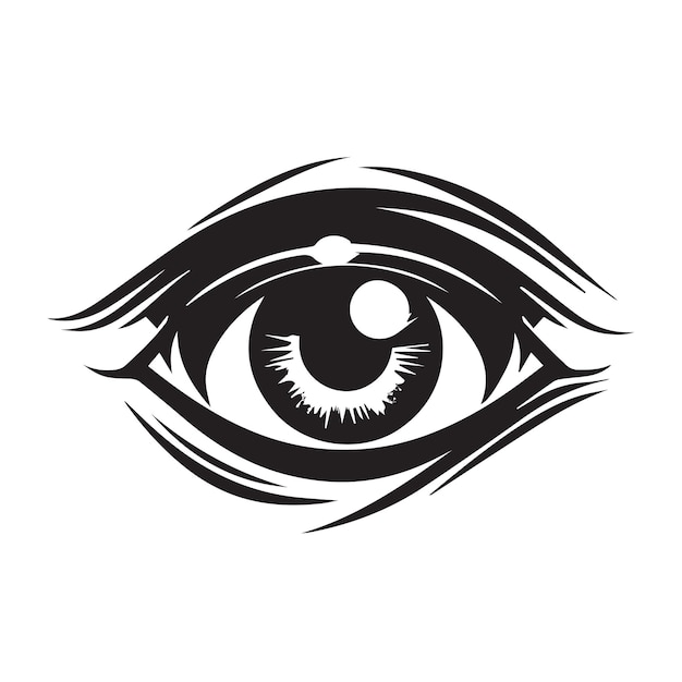 Vector icono de vector de ojo ojo aislado en blanco y negro diseño gráfico reloj emblema logotipo de moda