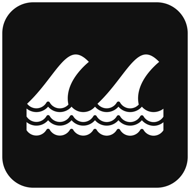 El icono del vector de olas se puede usar para el conjunto de iconos de la línea costera