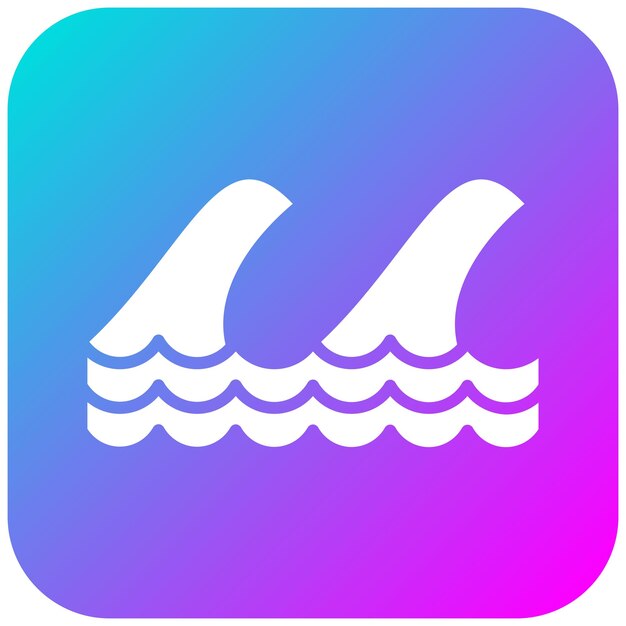 El icono del vector de olas se puede usar para el conjunto de iconos de la línea costera