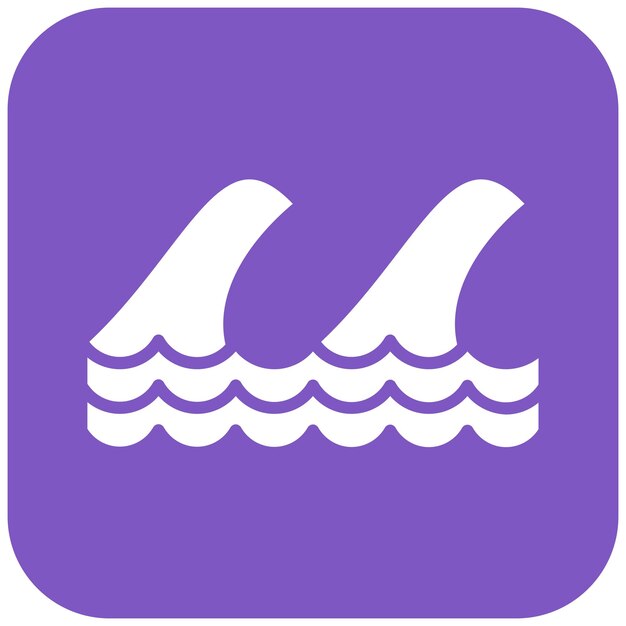El icono del vector de olas se puede usar para el conjunto de iconos de la línea costera
