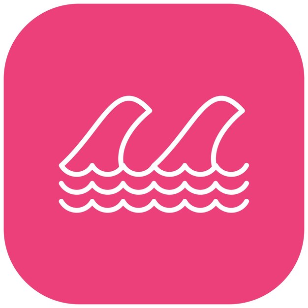El icono del vector de olas se puede usar para el conjunto de iconos de la línea costera