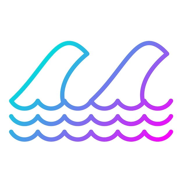 El icono del vector de olas se puede usar para el conjunto de iconos de la línea costera