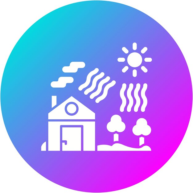 El icono del vector de onda de calor se puede usar para el conjunto de iconos de desastres naturales